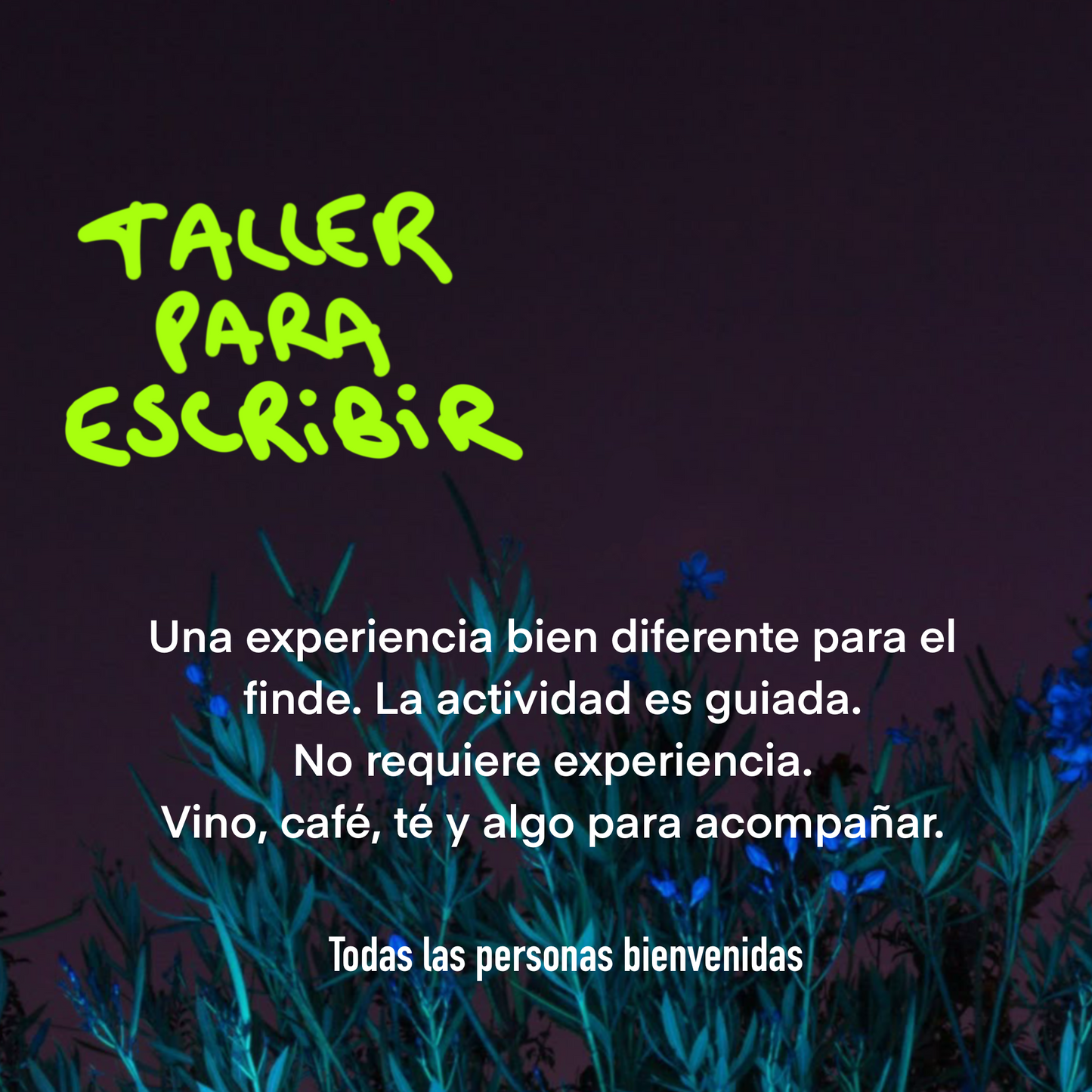 Taller para escribir - Viernes 30         💐🍷💐