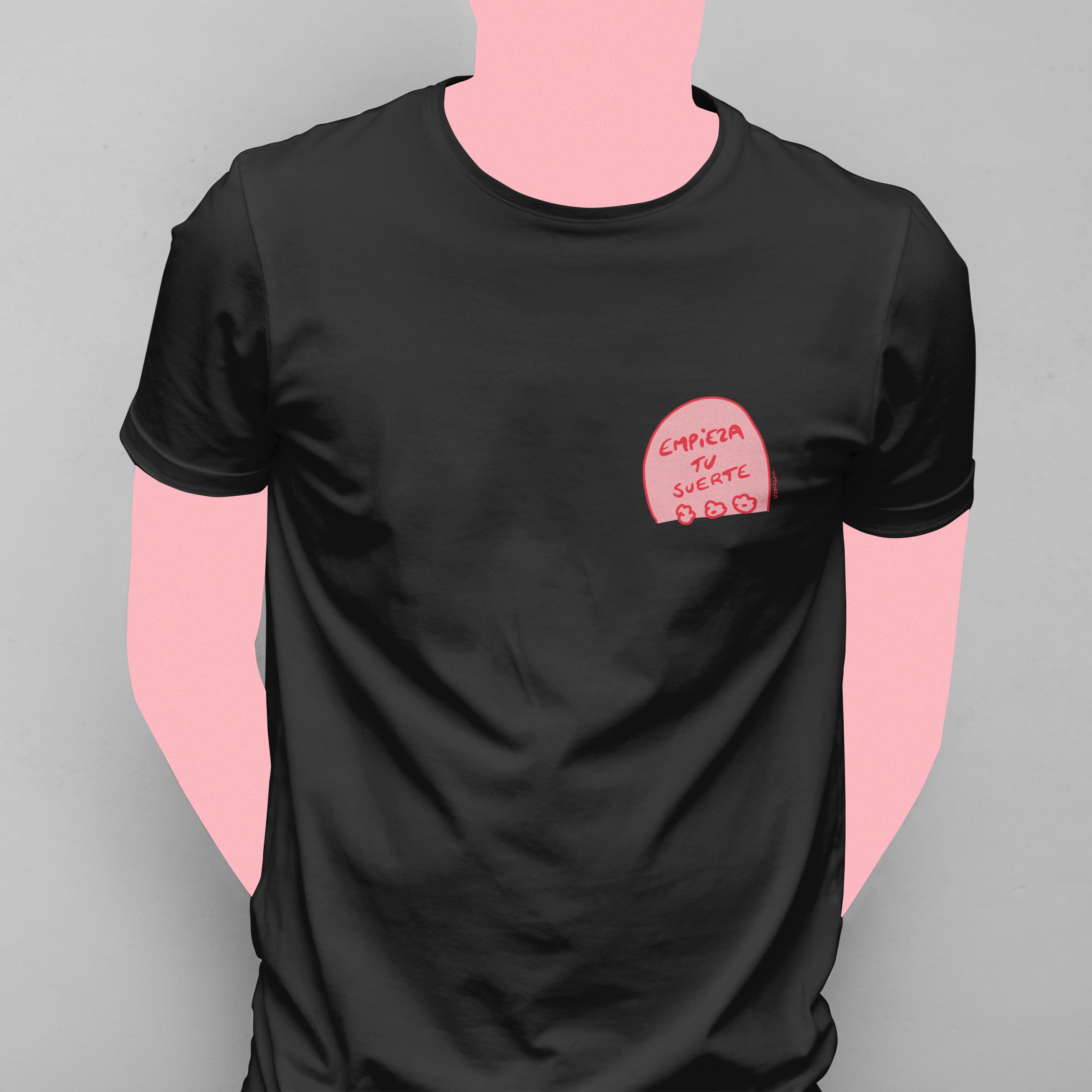 Remera Suerte - Negro / tumba pequeña